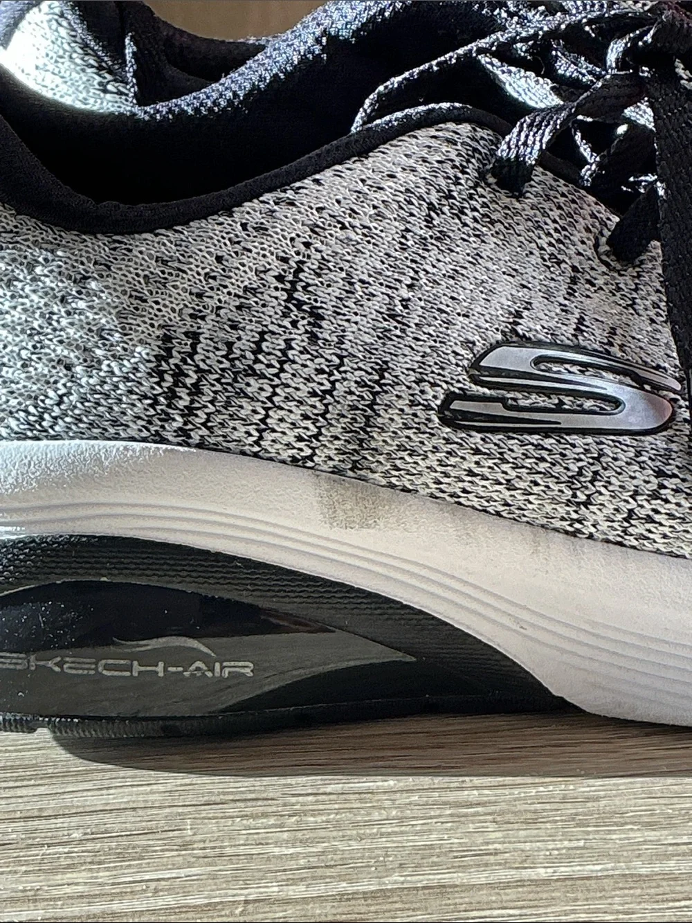 Skechers Women's Gray and Black Knit Slip-On Walking Sneakers
